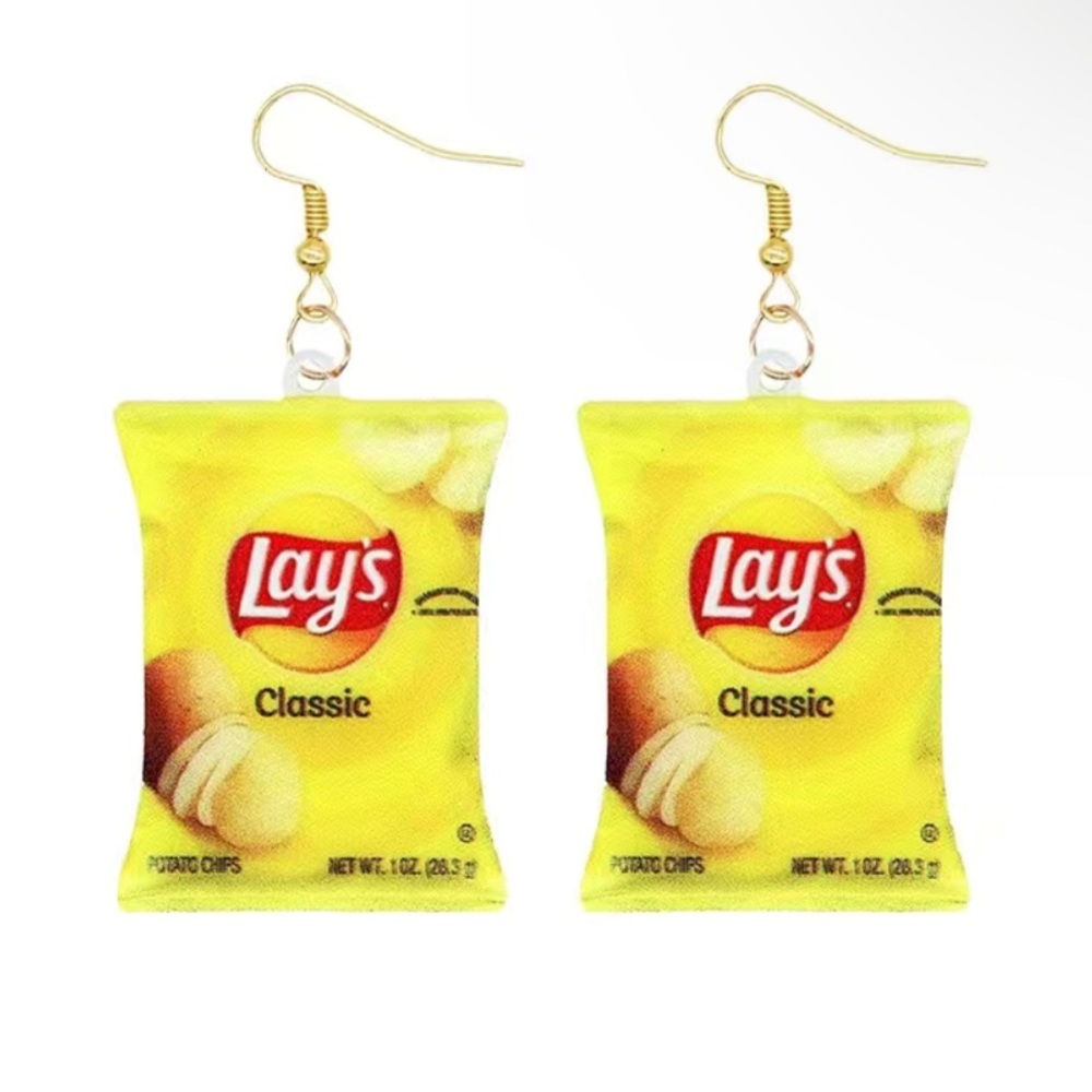 Snack Bag Design Funny Dangle Earrings